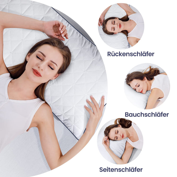 Kopfkissen 80x80 2er Set Mikrofaser höhenverstellbar für Allergiker - Bild 7