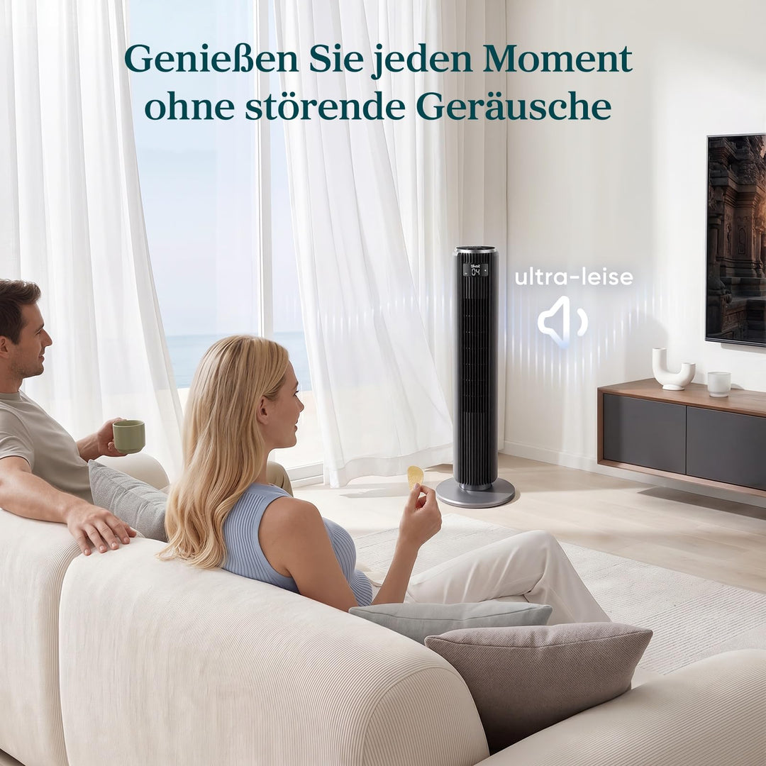 Turmventilator oszillierend 92 cm mit Schlafmodus und 20 dB leise - Bild 4