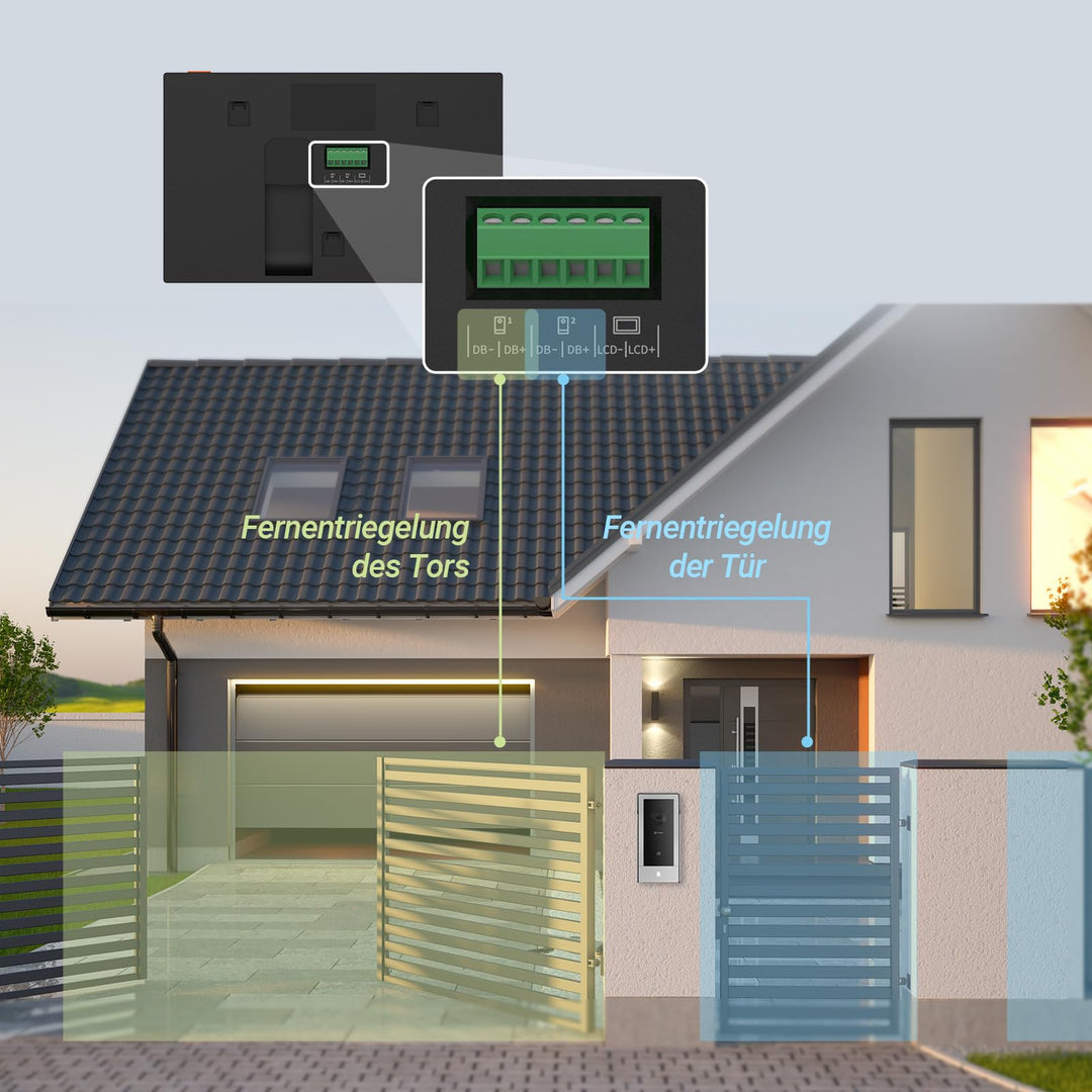Video-Türsprechanlage WiFi mit 7" Touchscreen und Fernentriegelung - Bild 5