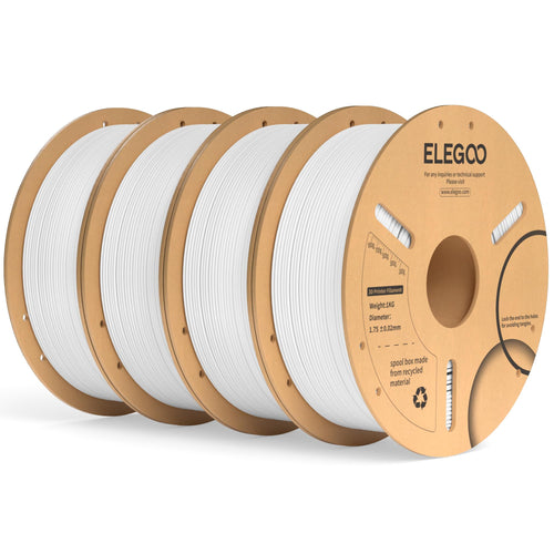 PLA+ Filament 1,75 mm Weiss 4 x 1 kg für 3D-Drucker