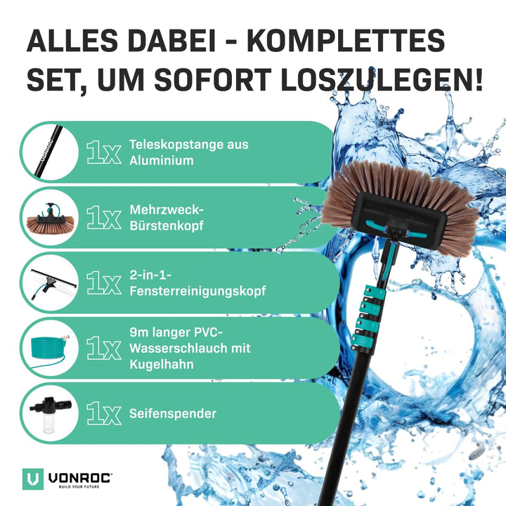 Teleskop Waschbürste mit Wasseranschluss ausziehbar 1,6–6,5 m - Bild 7