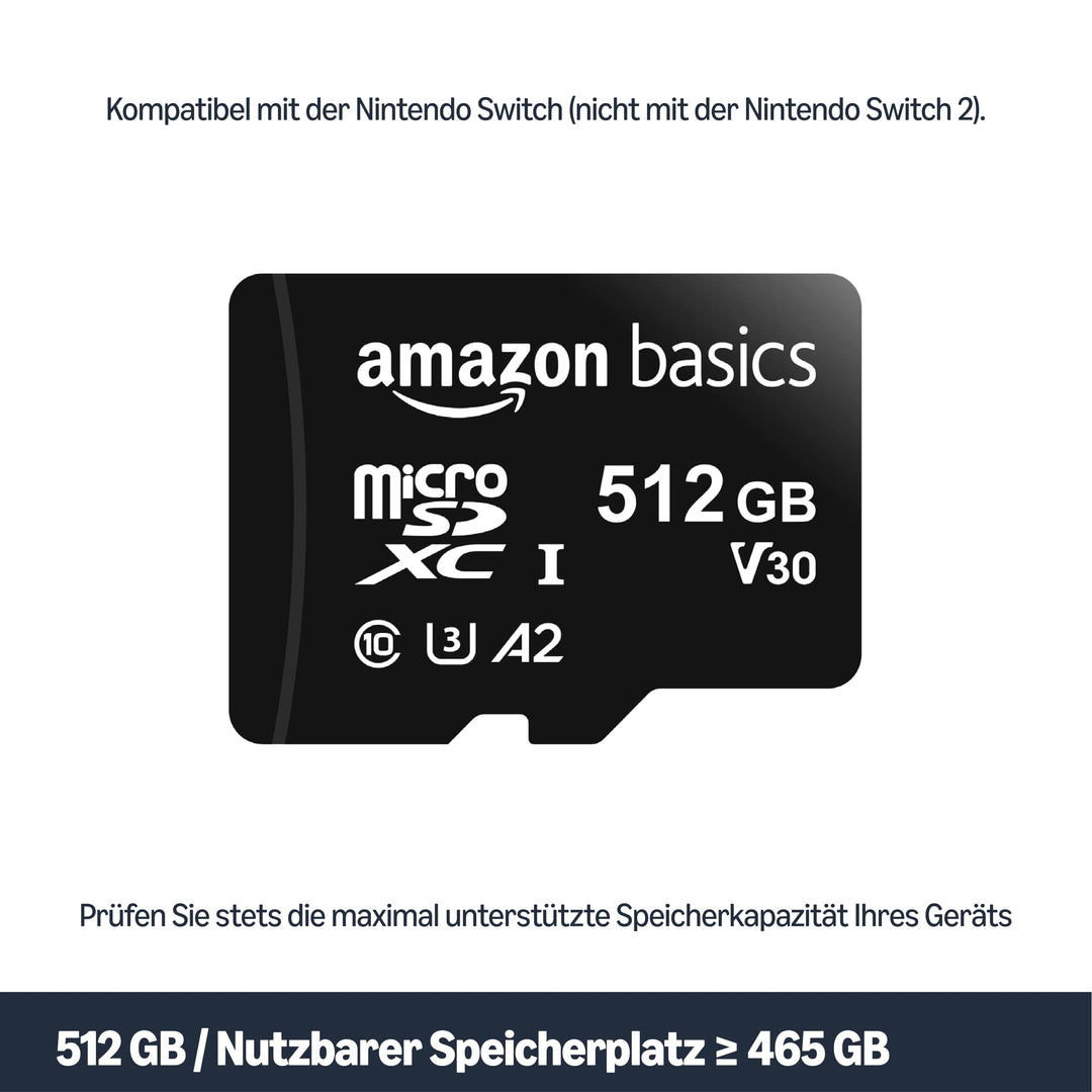 microSDXC-Speicherkarte 512 GB A2 U3 mit SD-Adapter 100 MB/s - Bild 2