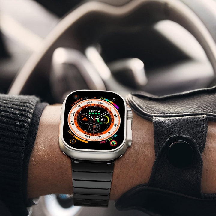 Edelstahl Gliederarmband Apple Watch 49/46/45/44mm Schwarz - Bild 6
