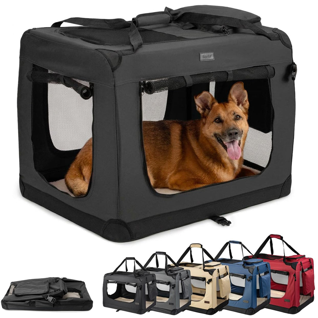 Hundetransportbox faltbar Oxford-Gewebe 82x58x58 cm für Reise &amp; Auto