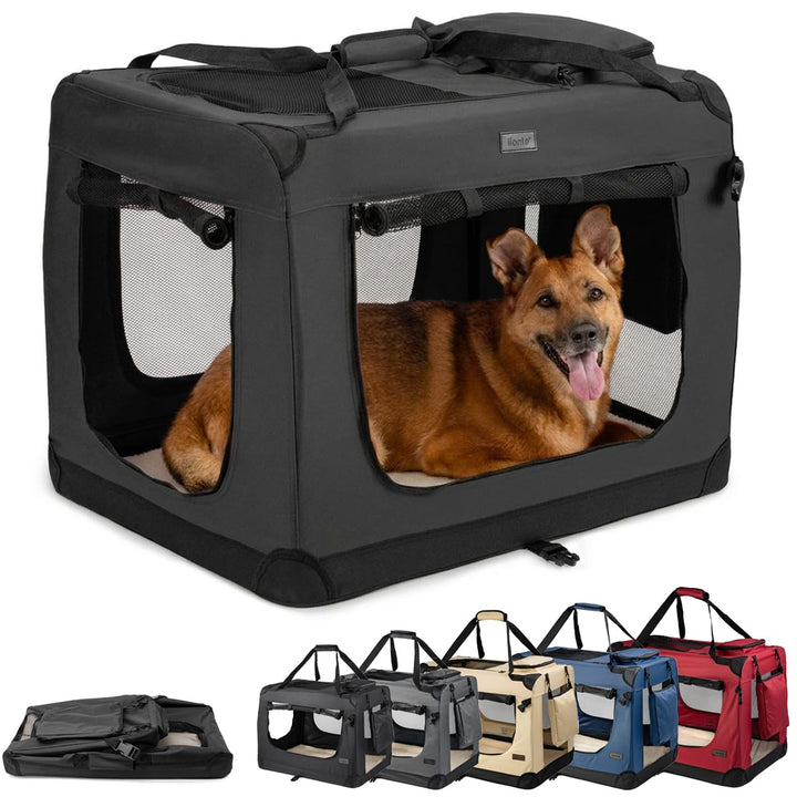 Hundetransportbox faltbar Oxford-Gewebe 82x58x58 cm für Reise &amp; Auto