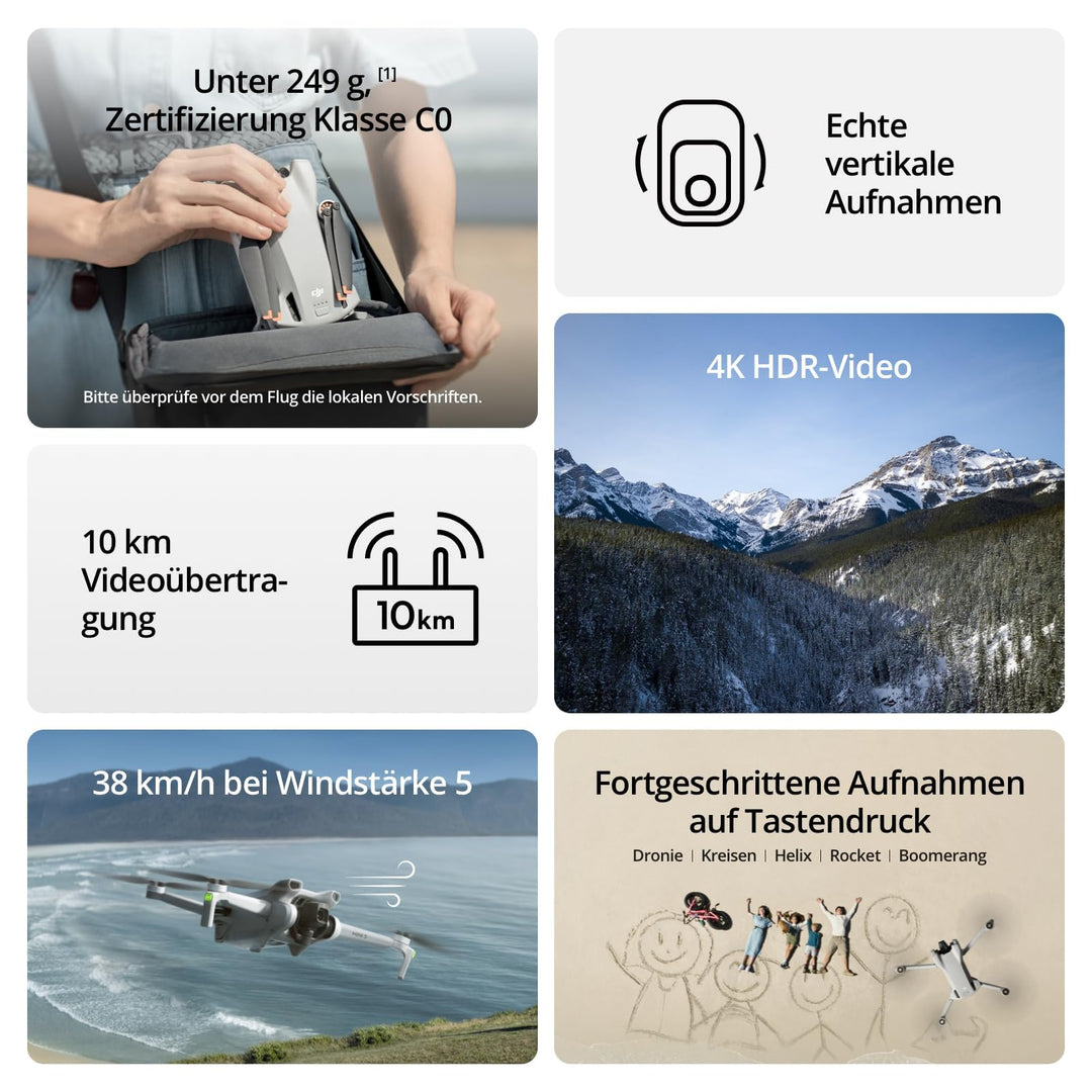 Kameradrohne 4K ultraleicht unter 249g mit RC-Display 3 Akkus - Bild 2