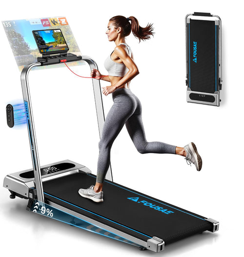 Laufband klappbar 5-in-1 mit 9% Steigung und 12 HIIT-Programmen