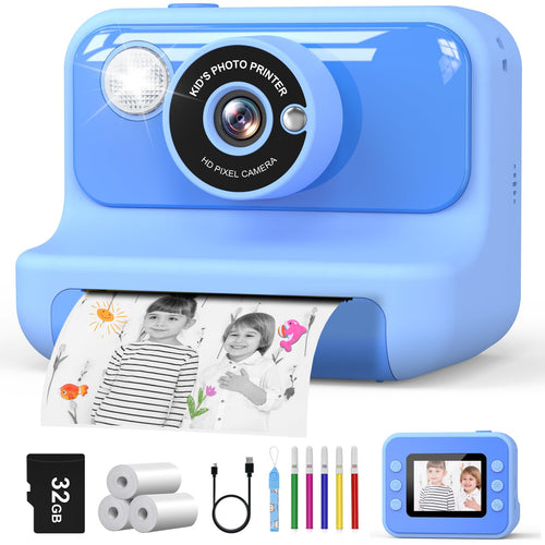Sofortbildkamera Kinder 1080P mit Druckfunktion 2,4 Zoll 32GB