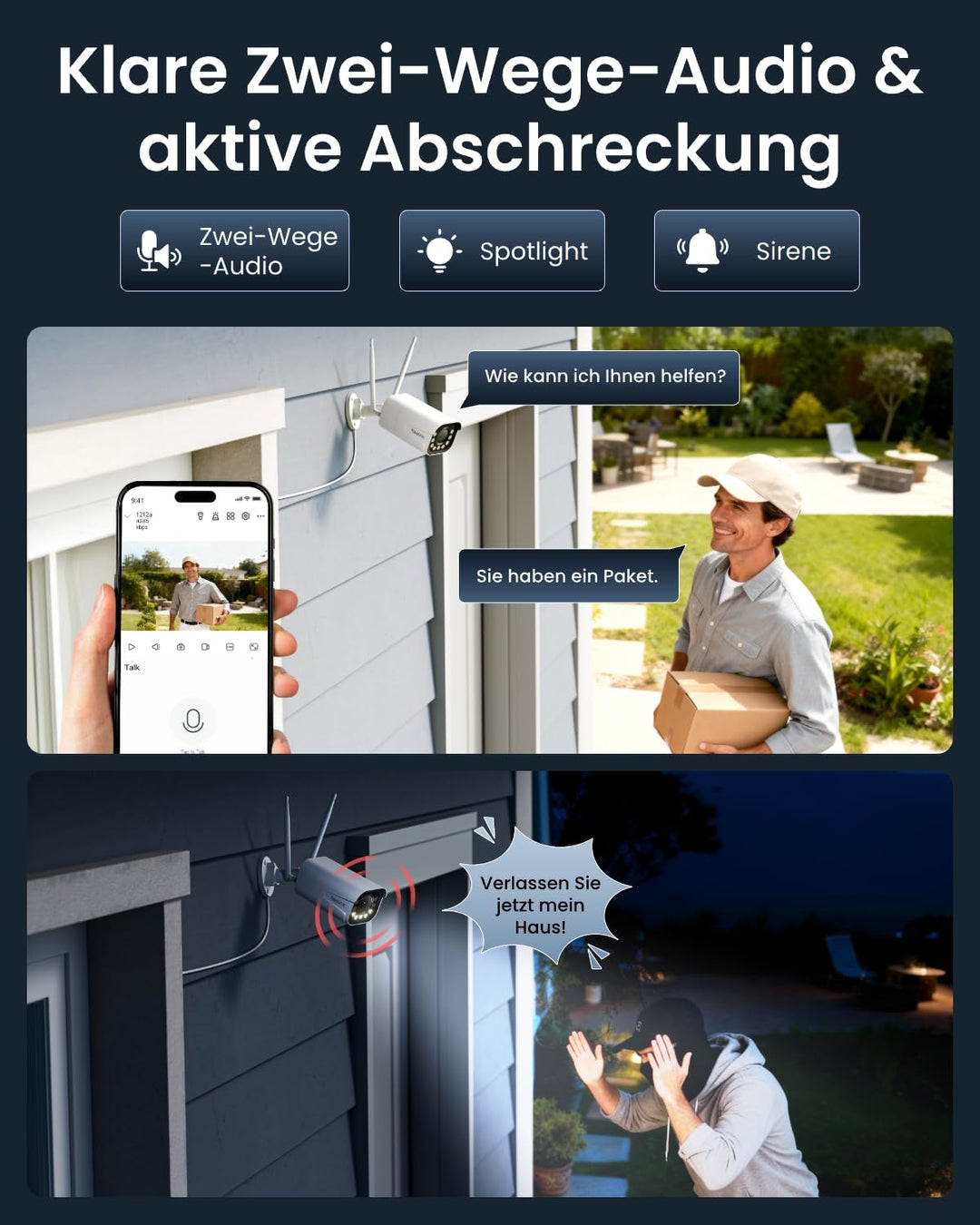 Überwachungskamera Aussen 4K 8MP WLAN mit 5x optischem Zoom - Bild 8
