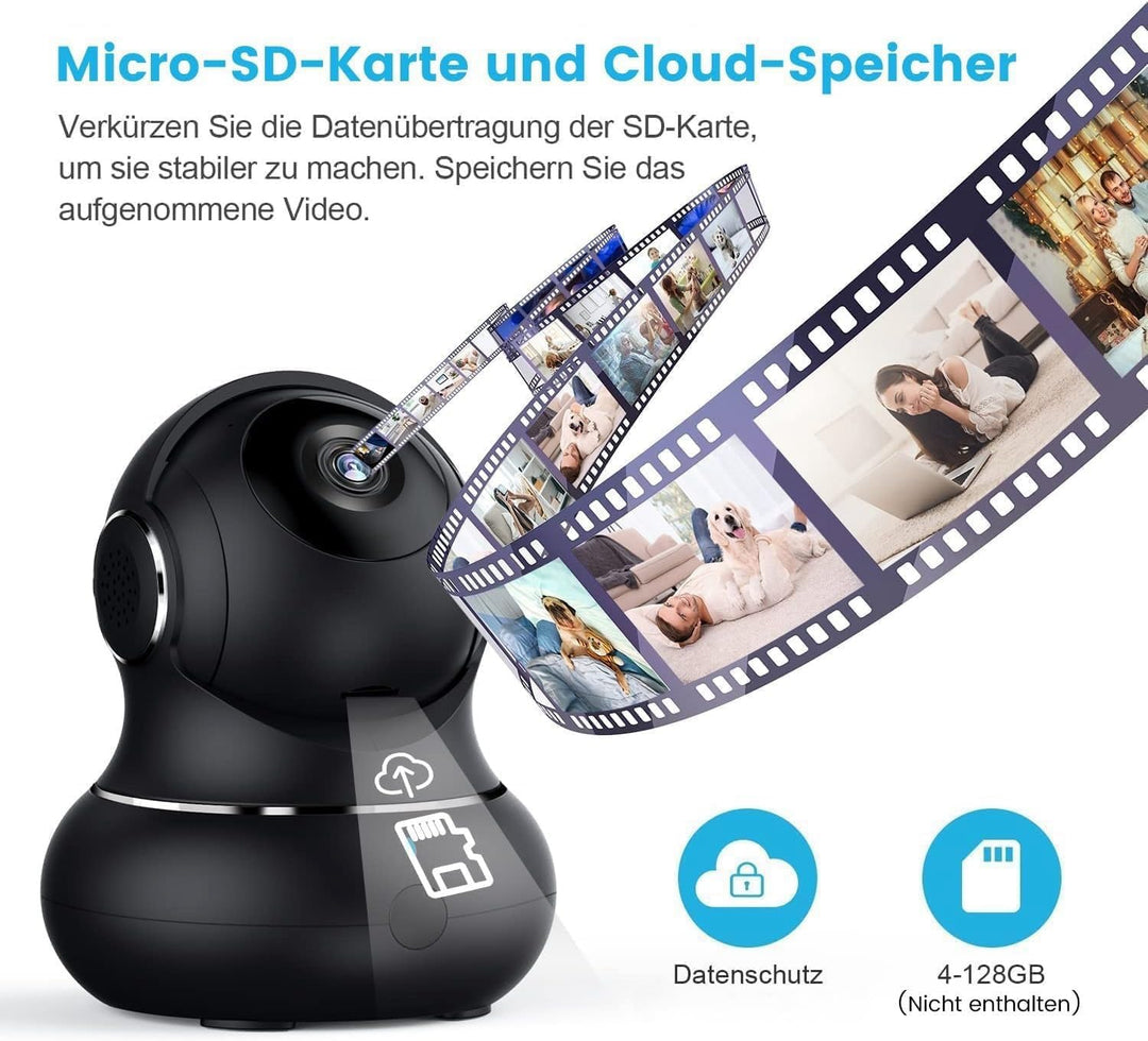Überwachungskamera Innen 2K 360° Schwenkbar 2er-Set mit Nachtsicht - Bild 8