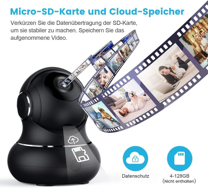 Überwachungskamera Innen 2K 360° Schwenkbar 2er-Set mit Nachtsicht - Bild 8