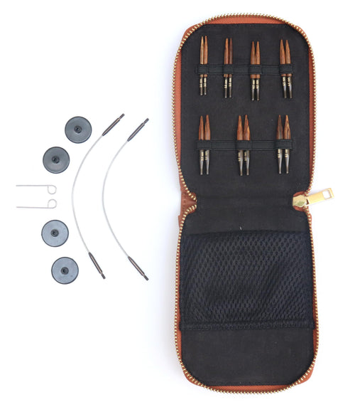 Stricknadel-Set austauschbar Mini 7 Paar Birkenholz 3–6 mm