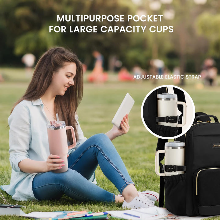 Rucksack Damen 15,6 Zoll Laptop Polyester wasserabweisend 4 Fächer - Bild 2