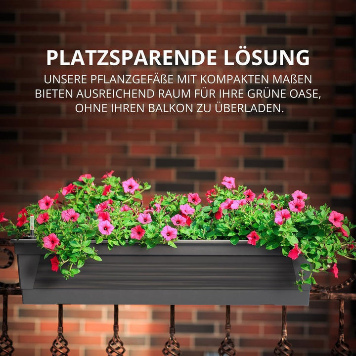 Blumenkasten 3er-Set 100x21x17 cm Anthrazit mit Bewässerungssystem - Bild 7