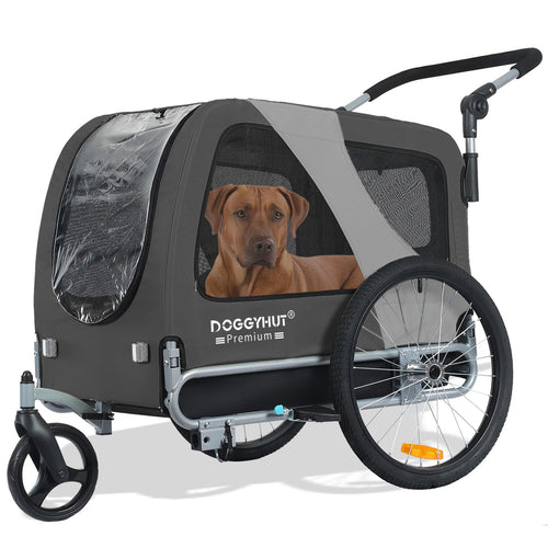 Hundefahrradanhänger & Jogger 2-in-1 bis 35 kg für grosse Hunde