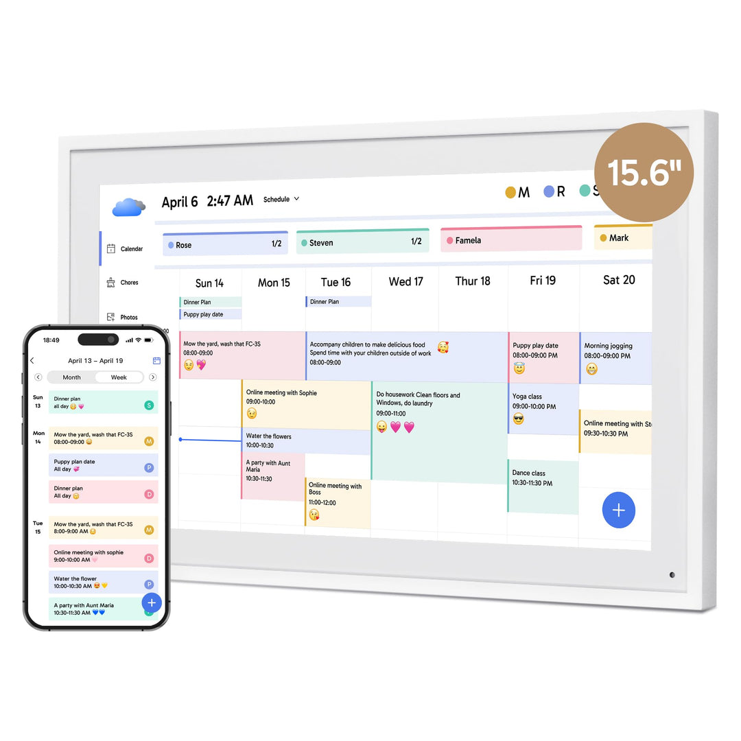 Digitaler Wandkalender 15,6 Zoll Touchscreen Familienplaner 32GB