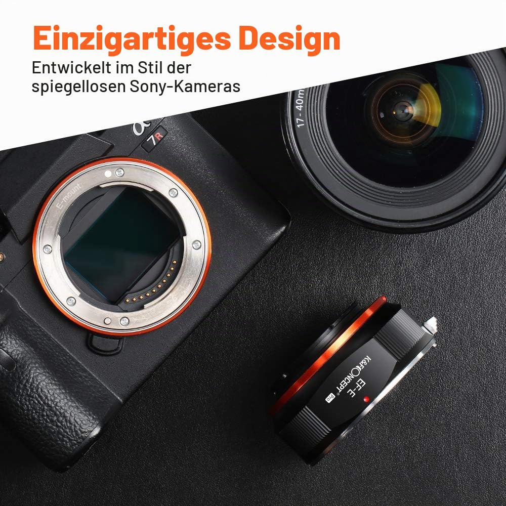 Objektivadapter Canon EOS EF auf Sony E-Mount manuell Aluminium - Bild 6