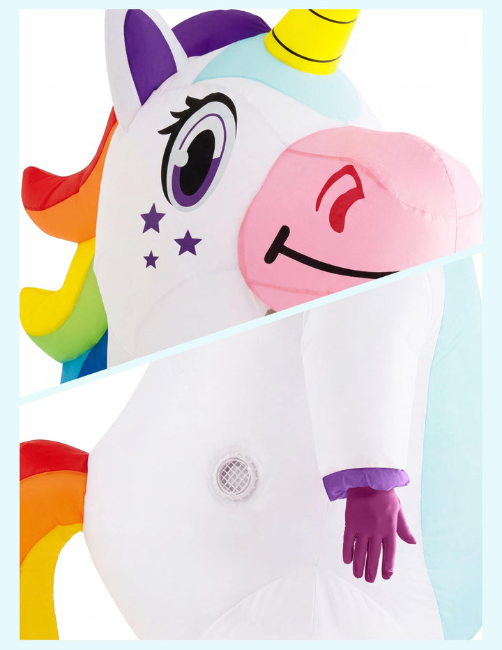Aufblasbares Einhorn Kostüm Ganzkörper Erwachsene Einheitsgrösse - Bild 5