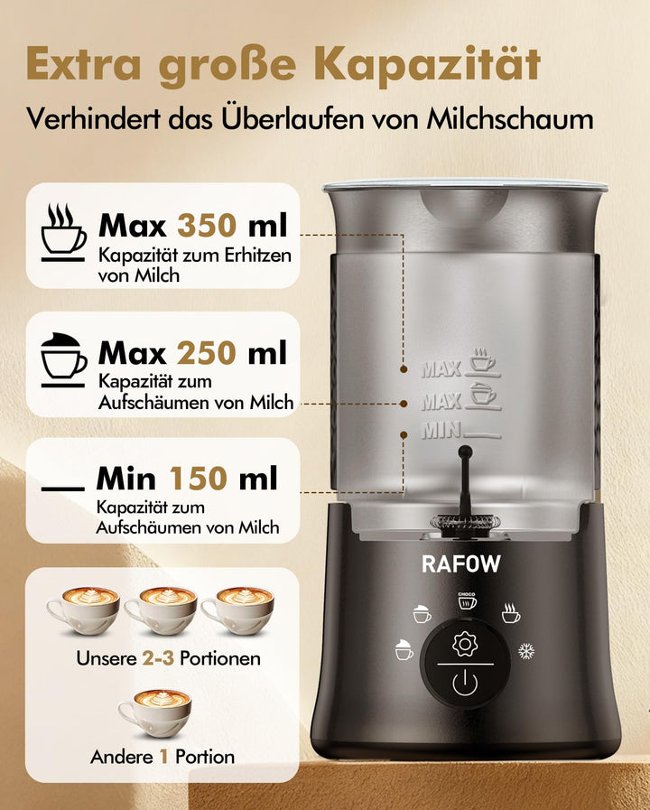 Milchaufschäumer Elektrisch 5-in-1 350ml für Cappuccino und Latte - Bild 3