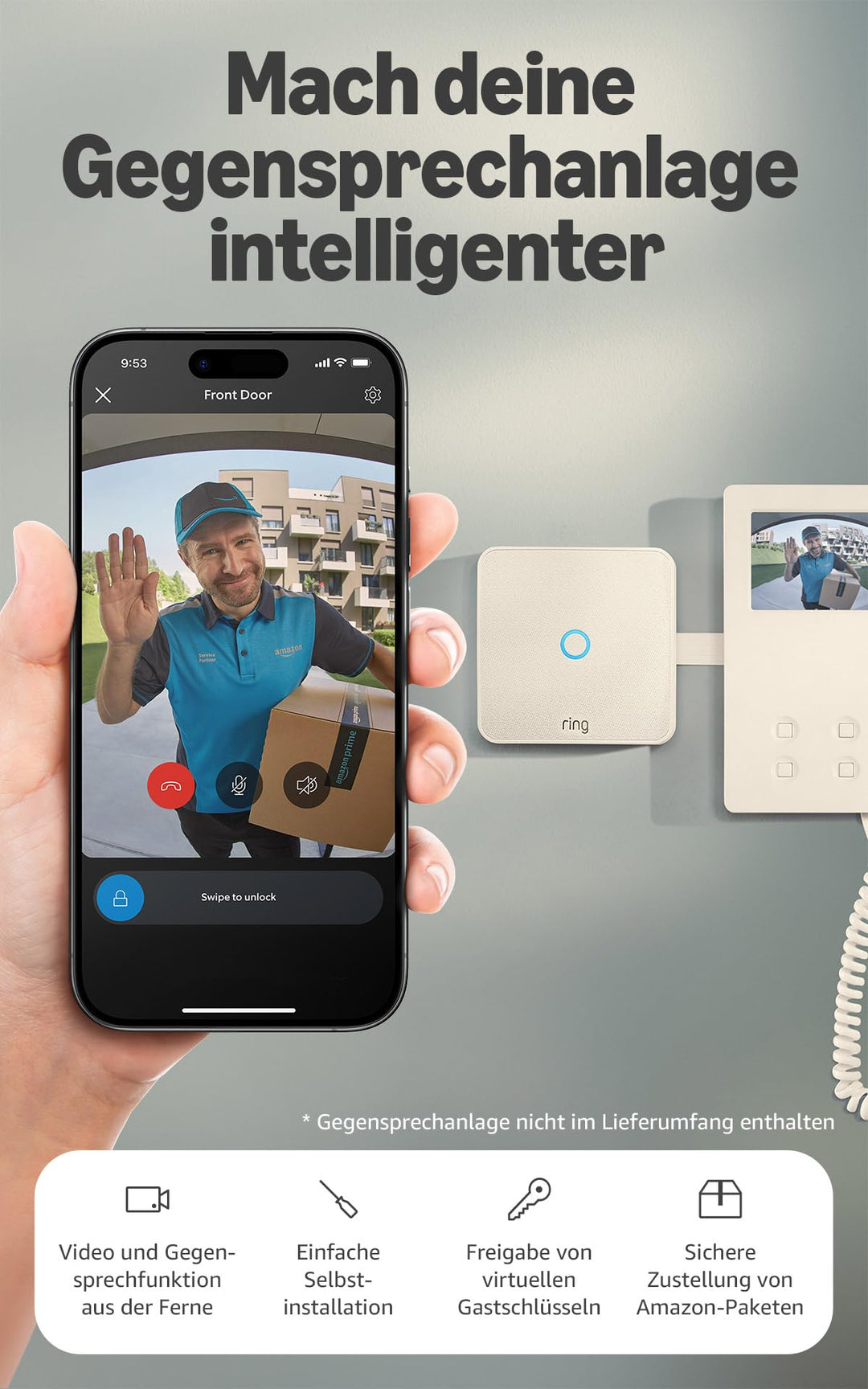 Video-Gegensprechanlage WLAN mit virtuellem Schlüssel &amp; Fernzugriff - Bild 2