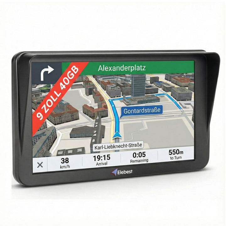 GPS Navigationsgerät 9 Zoll für LKW Wohnmobil PKW 52 Länder