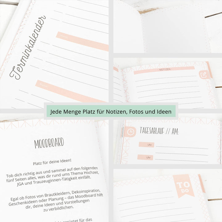 Trauzeugin Planer Hardcover A5 mit Kalender und Checklisten - Bild 8