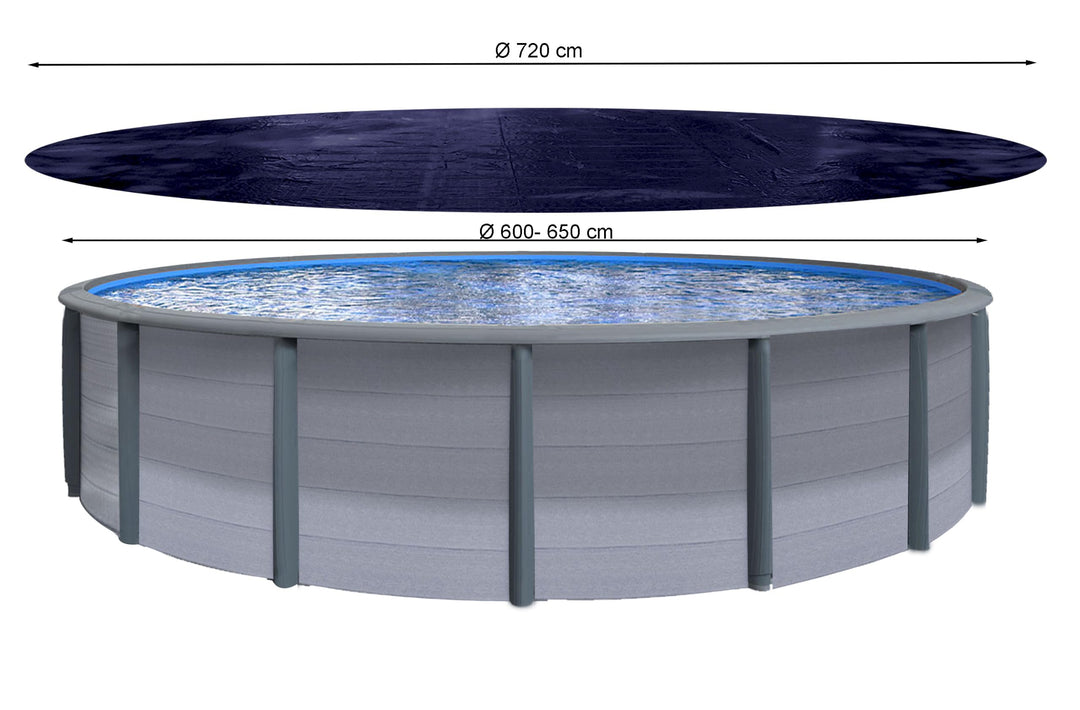Poolabdeckplane Rund Ø 720 cm Polyethylen 200g/m² für Pools bis 650 cm - Bild 2