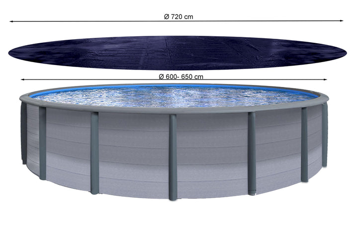 Poolabdeckplane Rund Ø 720 cm Polyethylen 200g/m² für Pools bis 650 cm - Bild 2