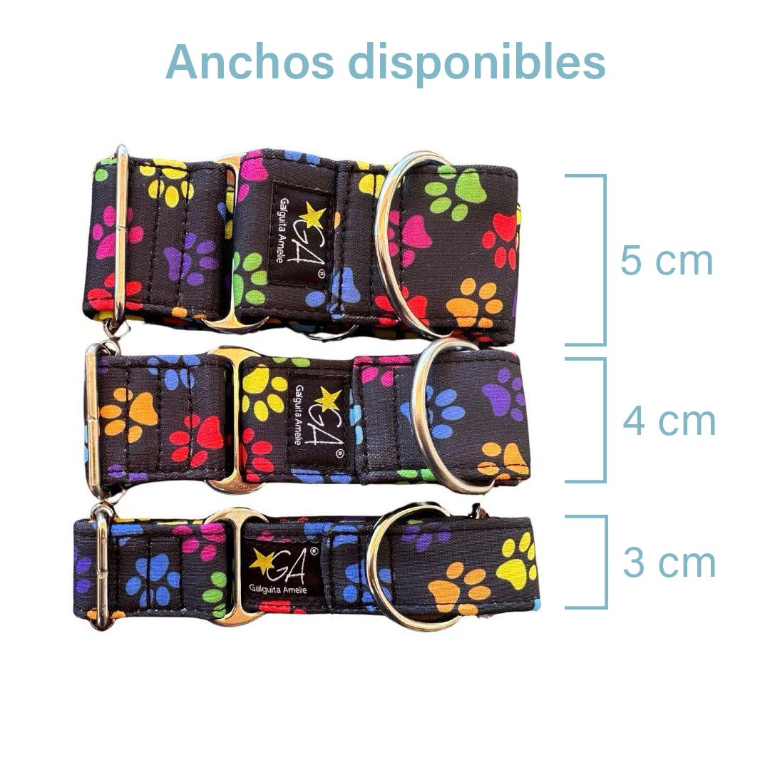 Hundehalsband Martingale Anti-Entweich Footprints Bunt Gr. M 30-39 cm - Bild 4
