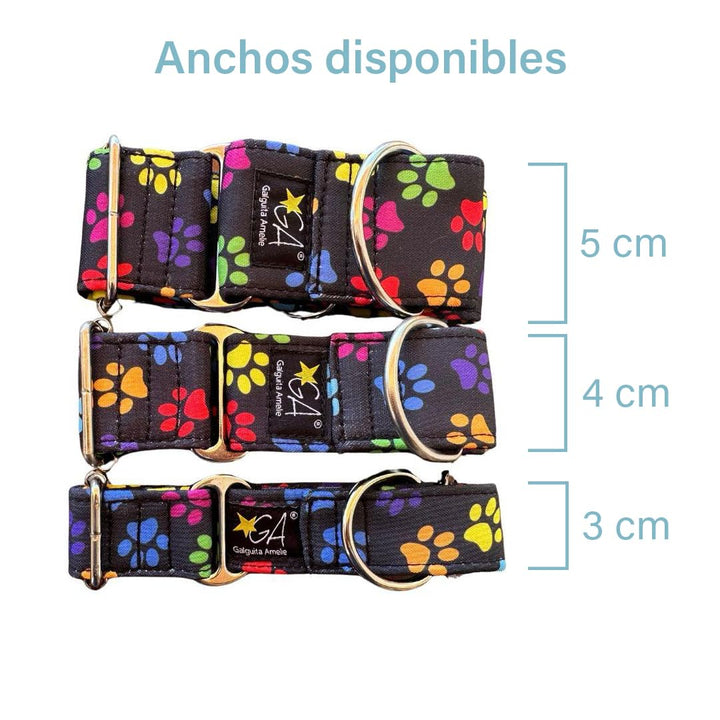 Hundehalsband Martingale Anti-Entweich Footprints Bunt Gr. M 30-39 cm - Bild 4