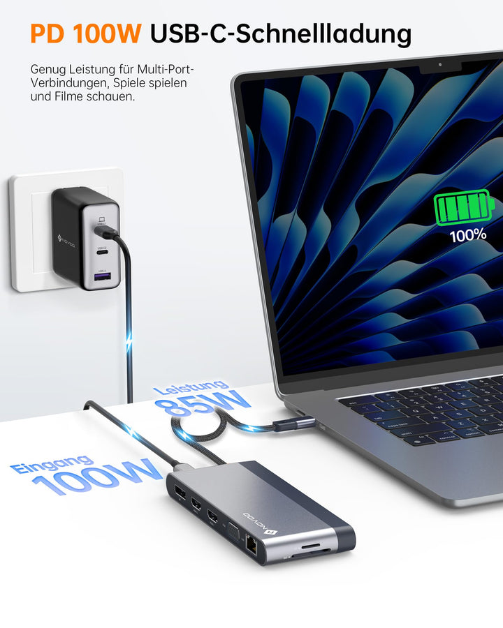Docking Station 14-in-1 USB-C 4 Monitore DP 4K@120Hz PD 100W - Bild 8