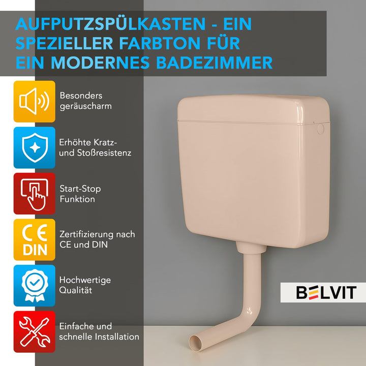 Aufputz-Spülkasten 3–9 L einstellbar Bahama Beige 3-seitig - Bild 3