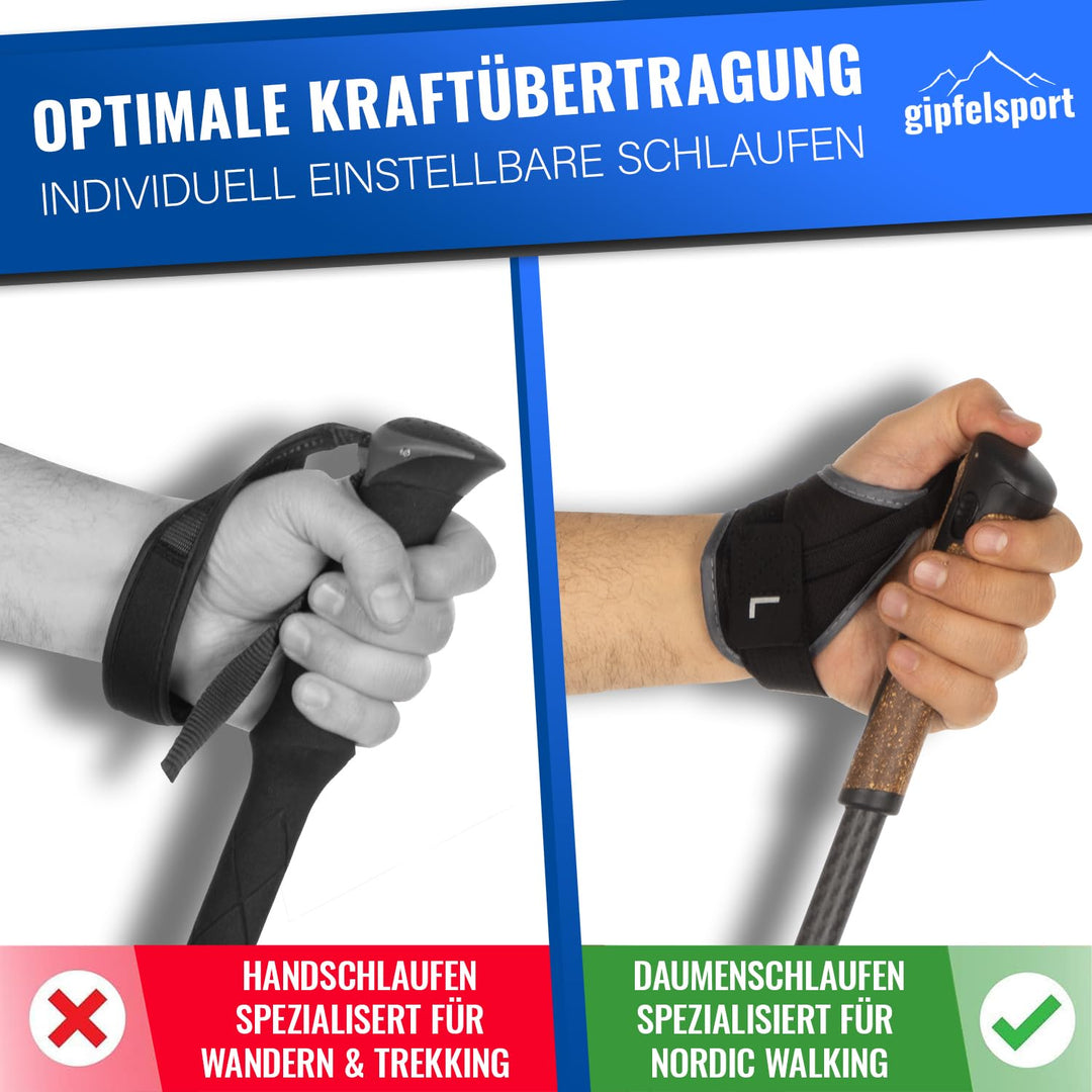 Nordic Walking Stöcke Carbon Teleskop verstellbar 77–120 cm - Bild 3