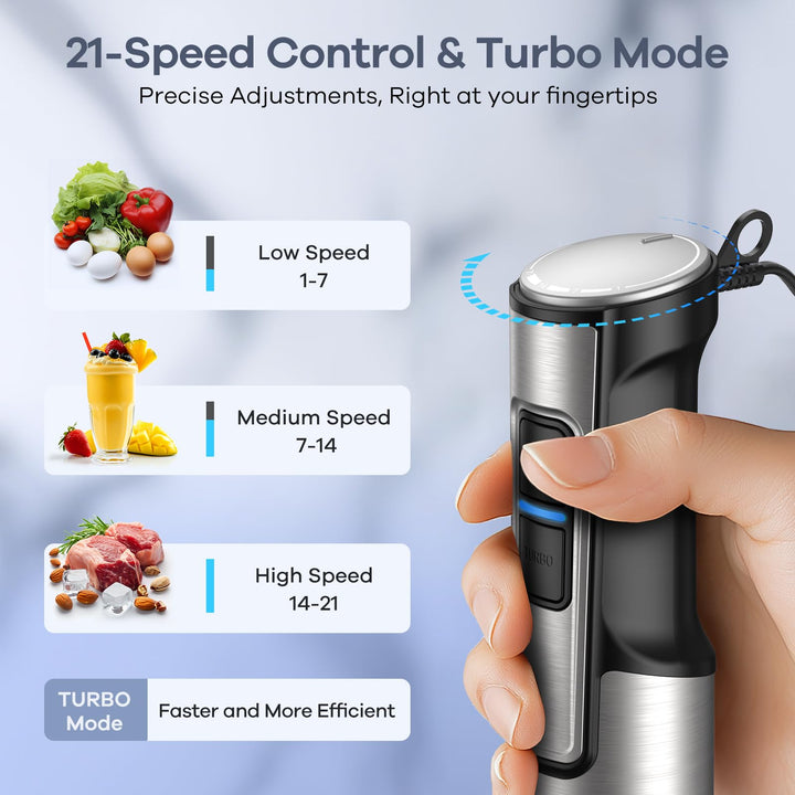 Stabmixer 10-in-1 mit 1200W Motor, 21 Stufen &amp; Turbo-Funktion - Bild 3