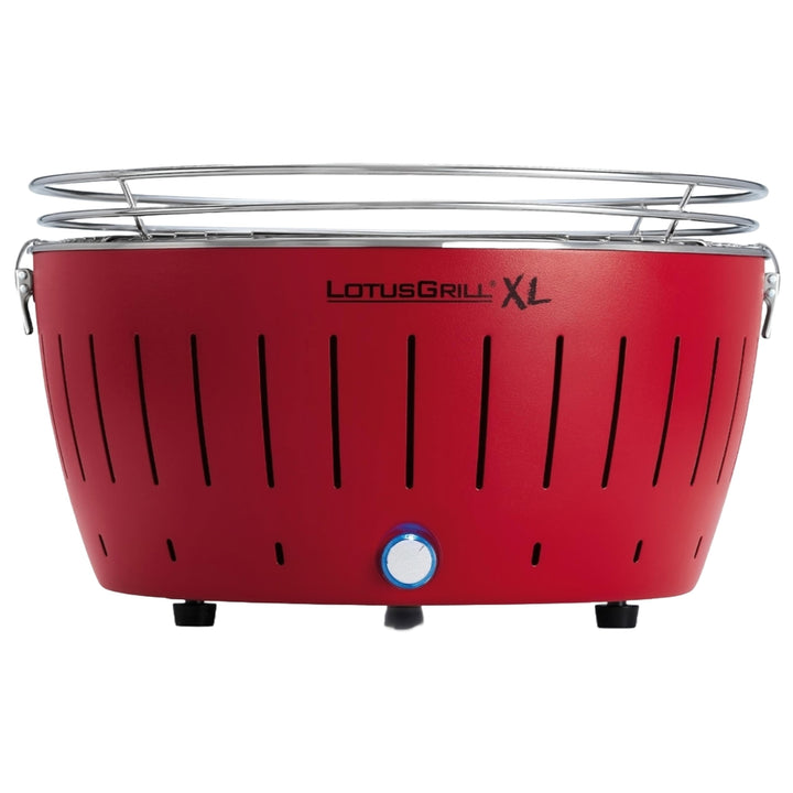 Holzkohlegrill raucharmen Tischgrill XL Rot mit USB-Anschluss