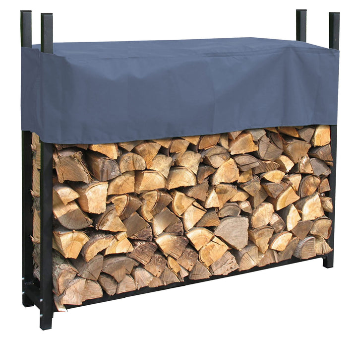 Kaminholzregal Aussen Metall 113x25x115 cm anthrazit mit Schutzhülle - Bild 7