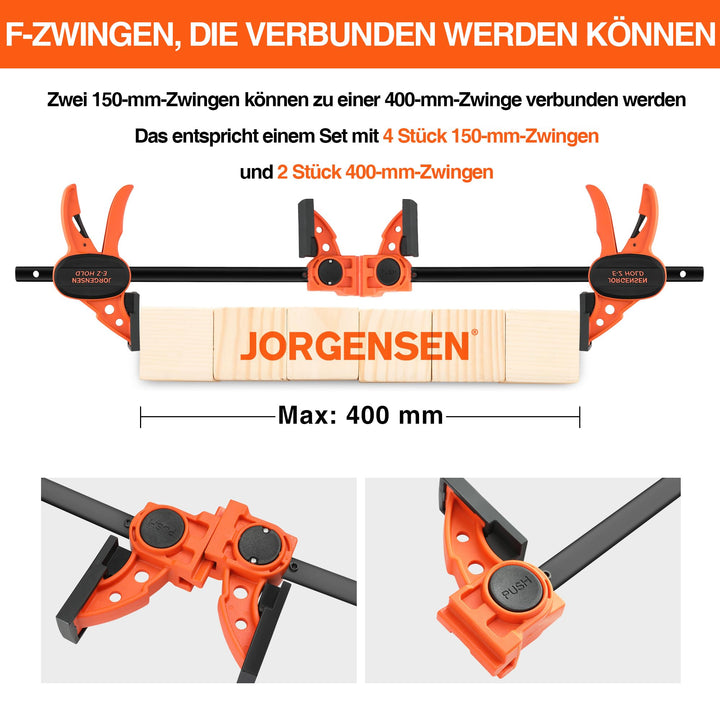 Einhandzwingen Set 4-teilig Stahl 2-in-1 mit Spreizfunktion - Bild 2