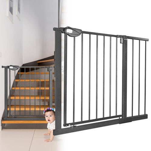 Treppenschutzgitter ohne Bohren 95-105 cm Stahl Schwarz