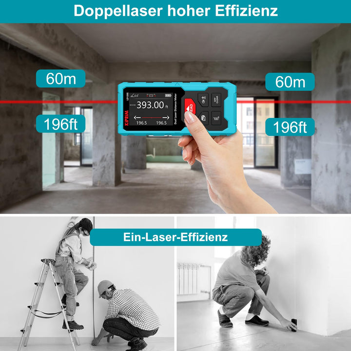 Laser-Entfernungsmesser Bilateral 120m mit elektronischer Wasserwaage - Bild 2