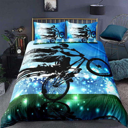 Bettwäsche-Set Dirt Bike BMX Motiv Mikrofaser 135x200 cm Kinder