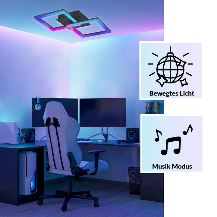 Deckenleuchte RGBIC LED mit Fernbedienung 52,5 cm Gaming Ambientebeleuchtung - Bild 3