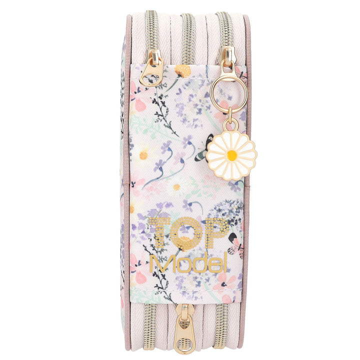 Gefüllte Federtasche 3-Fach Rosa mit Bunt- und Filzstiften für Mädchen - Bild 3