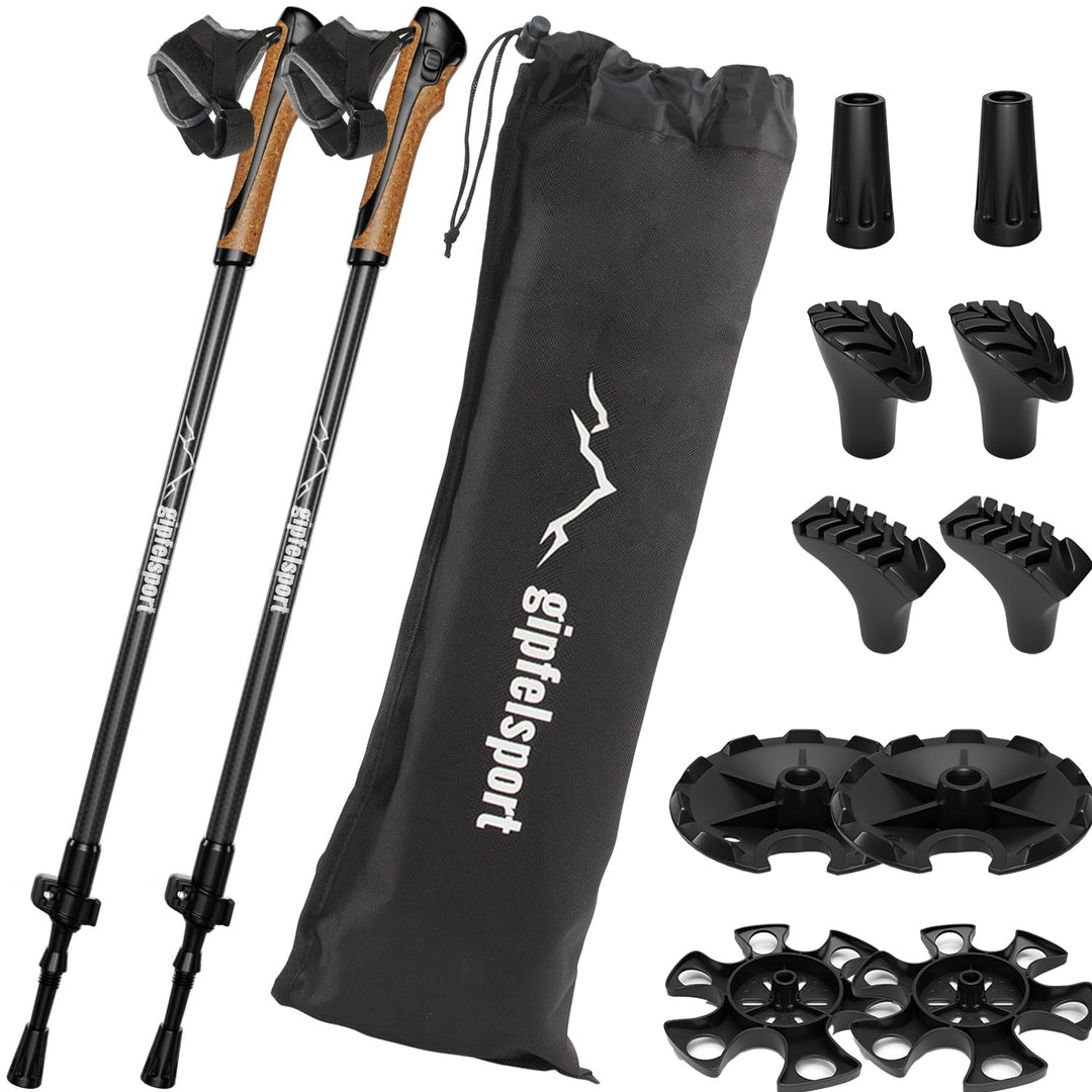 Nordic Walking Stöcke Carbon Teleskop verstellbar 77–120 cm