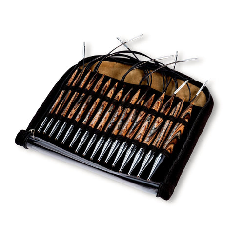 Rundstricknadel-Set Holz 4–10 mm austauschbar 8 Paare mit Etui