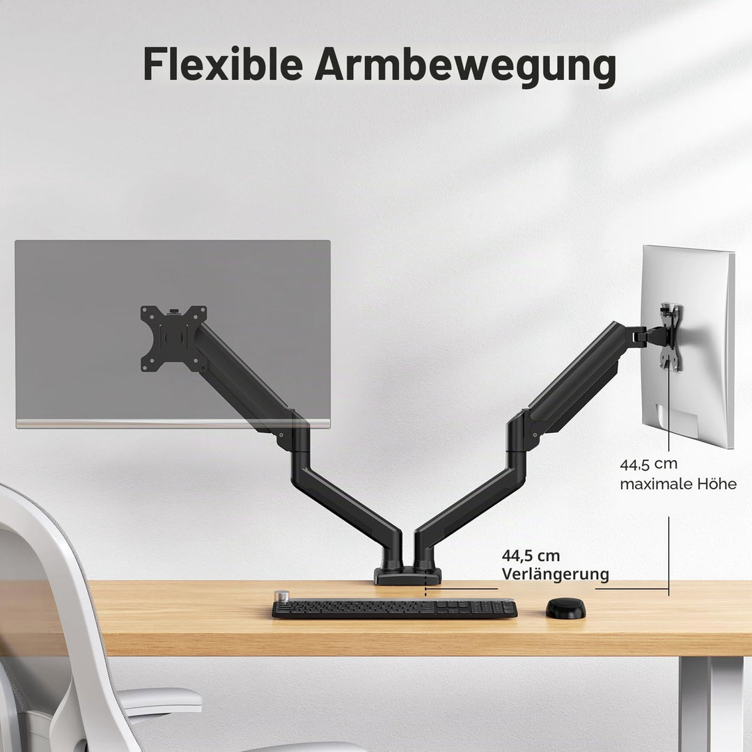 Dual Monitor Arm 2 Monitore 17-32 Zoll VESA 75/100 bis 10 kg - Bild 4