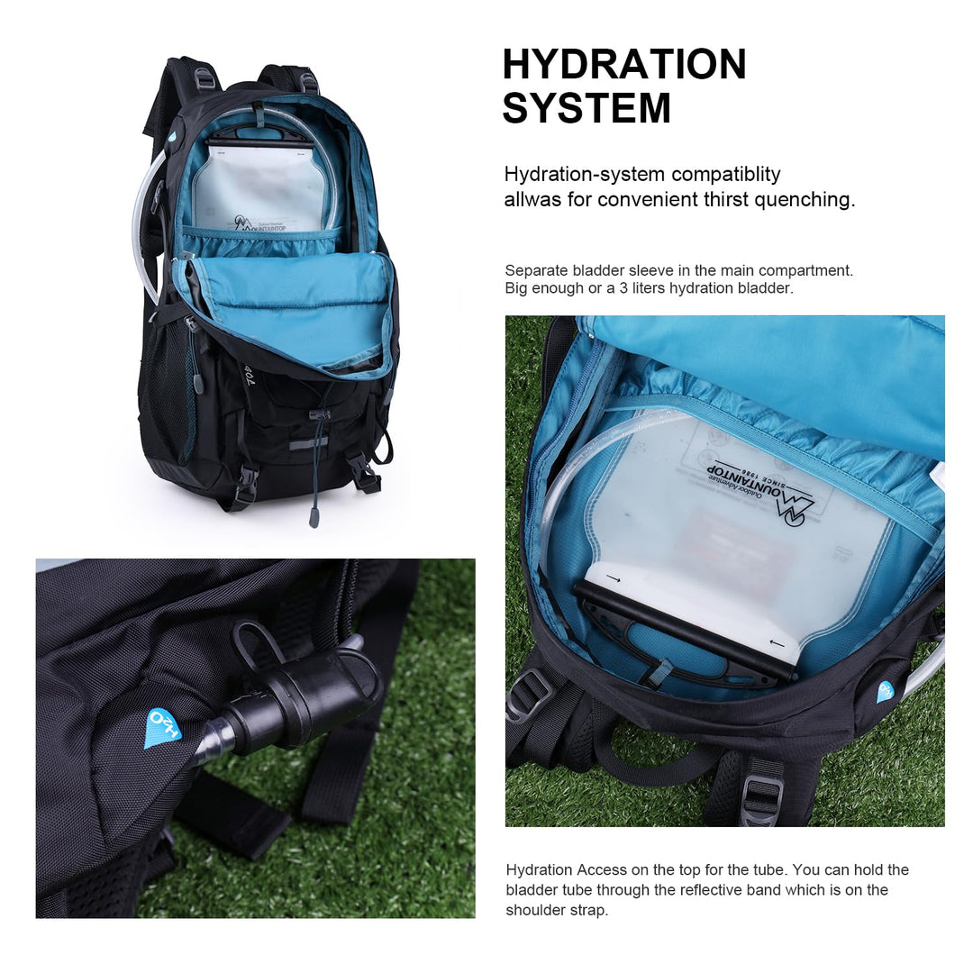 Wanderrucksack 40L Nylon mit Regenhülle für Trekking &amp; Camping - Bild 6