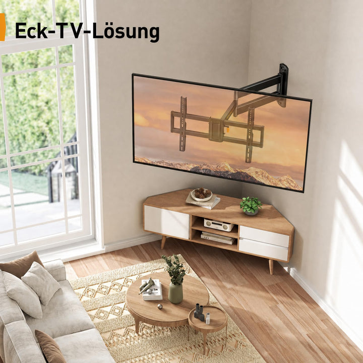 TV Wandhalterung Eck Langarm schwenkbar 37-75 Zoll bis 45 kg - Bild 6