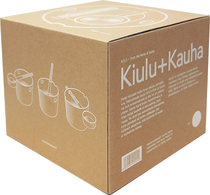 Saunakübel mit Kelle Aluminium/Bambus 5L weiss, 2-teilig - Bild 3