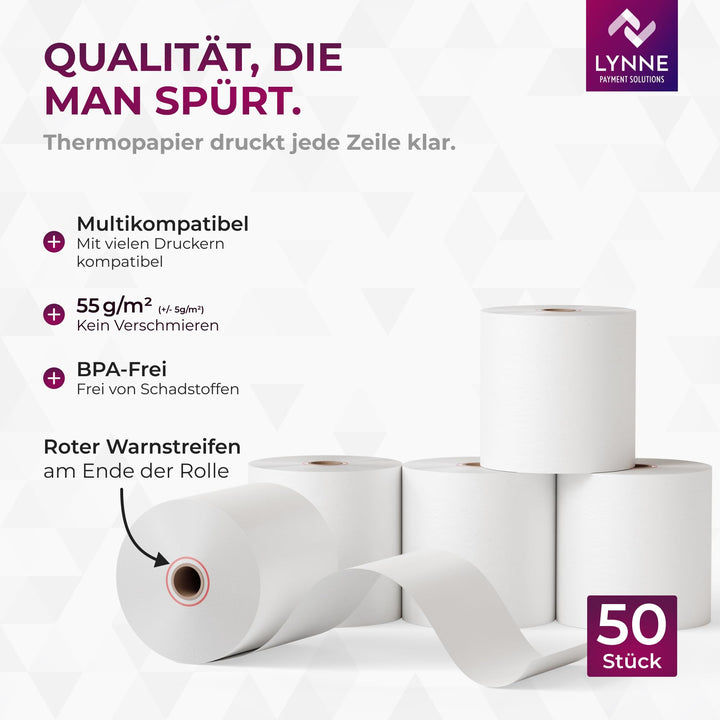 Thermorollen BPA-frei 80x80x12mm Kassendrucker 50 Stück - Bild 3