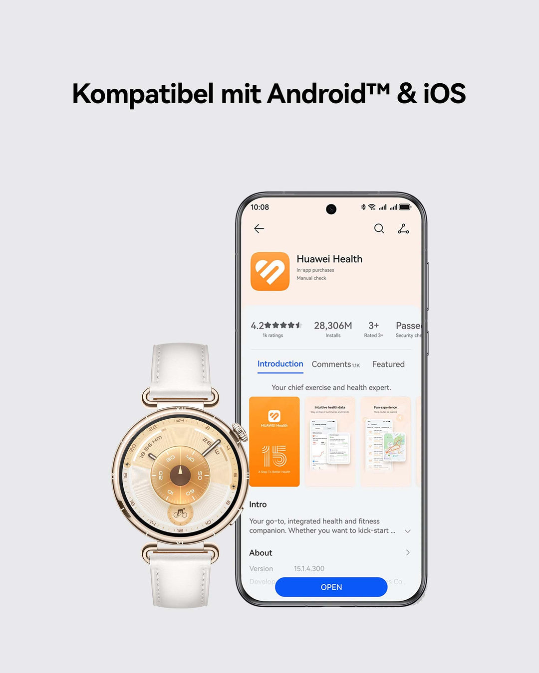 Smartwatch GPS 46mm AMOLED 21 Tage Akku mit Herzfrequenz-Tracking - Bild 8